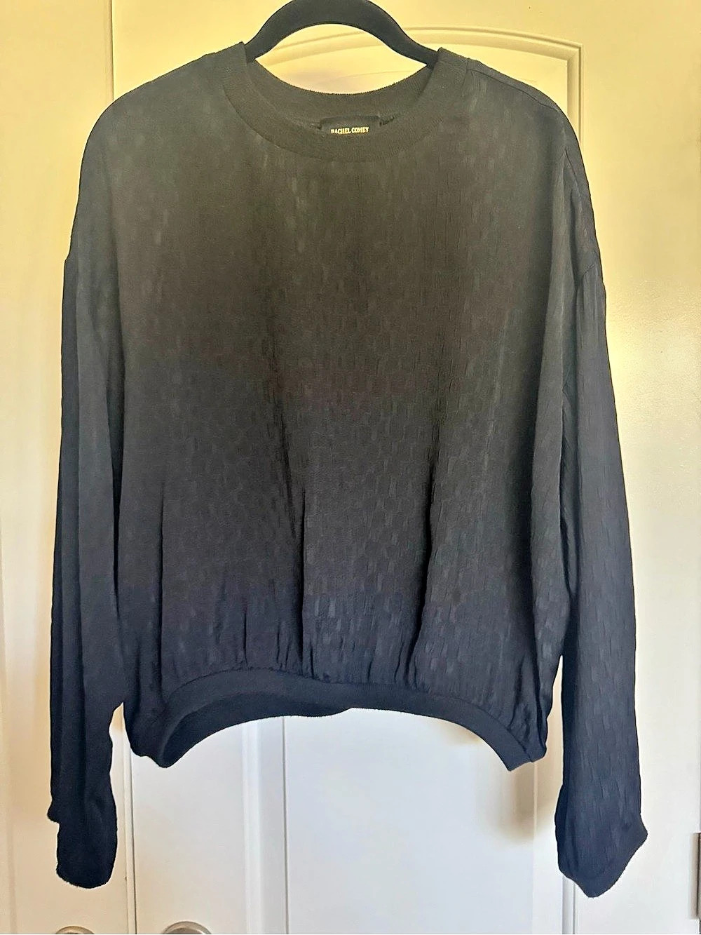 Rachel Comey Textured Long Sleeve Blouse in Black Size 8
